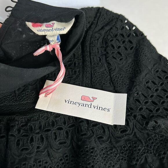VINEYARD VINES NWT size Small Black Cotton eyelet embroidery top - Picture 4 of 12